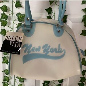 VINTAGE DOLCE VITA BABY BLUE NEW YORK BAG